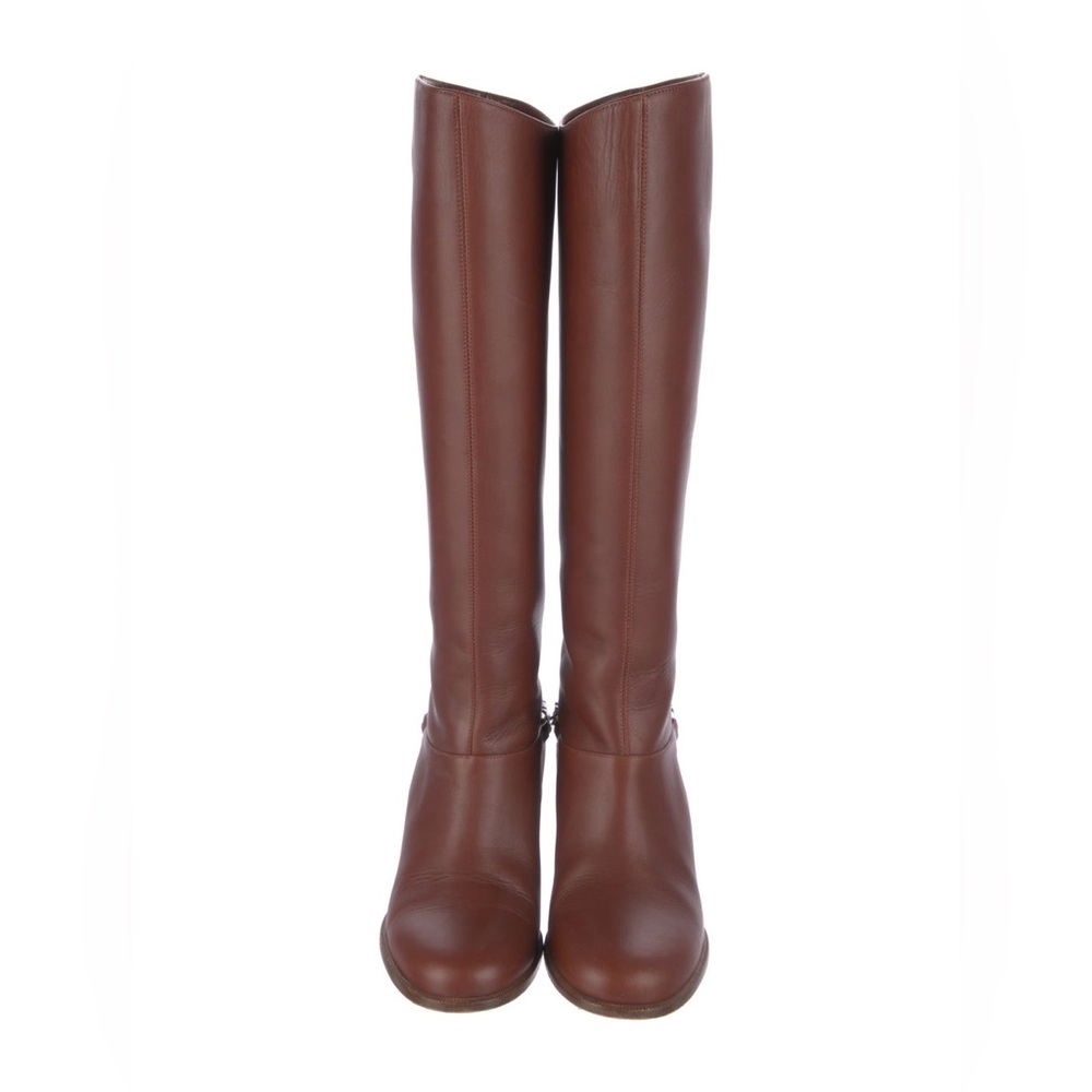 Christian Louboutin Leather Chain-Link Riding Boots